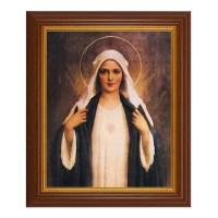 10 1/2" x 12 1/2" Walnut Finish Beveled Frame with 8" x 10" Immaculate Heart of Mary Textured Art 10 1/2" x 12 1/2" Walnut Finish Beveled Frame with 8" x 10" Immaculate Heart of Mary Textured Art