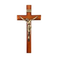 12" Two Tone Cross with Museum Gold Finish Corpus