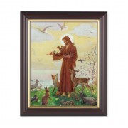 10" x 12" Walnut Frame with Gold Inside Lip and a 8" x 10" St. Francis Print