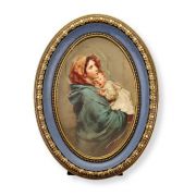 5 1/2" x 7 1/2" Oval Gold-Leaf Frame with a Madonna of the Streets Print