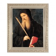 10" x 12" Ornate Silver Frame with a Perugino: St. Benedict Print