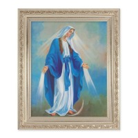 10" x 12" Ornate Silver Frame with an Our Lady of Grace Print