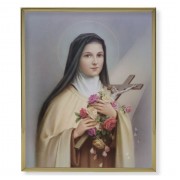 11" x 14" Gold Plaque Frame with a Saint Therese Print