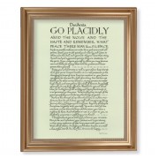 13 1/2" x 16 9/16" Gold Leaf Antique Finished Frame with 11" x 14" Go Placidly Textured Art