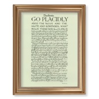 13 1/2" x 16 9/16" Gold Leaf Antique Finished Frame with 11" x 14" Go Placidly Textured Art