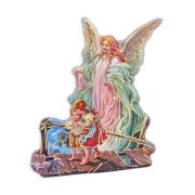 3" Magnetic Resin Statuette of the Guardian Angel in 2D with Gold Highlights (Sold in Inc. of 3)