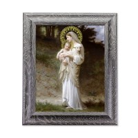 10 1/2" x 12 1/2" Grey Oak Finish Frame with an 8" x 10" Bouguereau: Divine Innocence Print