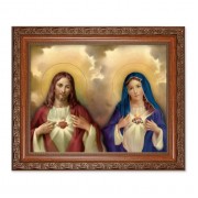 10" x 12" Ornate Wood Frame with an 8" x 10" The Sacred Hearts Print