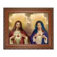 10" x 12" Ornate Wood Frame with an 8" x 10" The Sacred Hearts Print