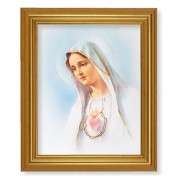 10" x 12" Gold Leaf Finish Beveled Frame with 8" x 10" Immaculate Heart of Mary Textured Art