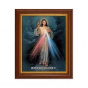 10 1/2" x 12 1/2" Walnut Finish Beveled Frame with 8" x 10" Divine Mercy (Spanish) Textured Art 10 1/2" x 12 1/2" Walnut Finish Beveled Frame with 8" x 10" Divine Mercy (Spanish) Textured Art