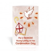 10pk - Holy Spirit with Staff and Mitre Confirmation Card  sold in inc of 10