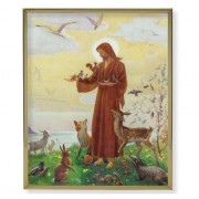 8" x 10" Gold Plaque Frame with a St. Francis Print