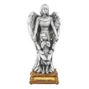 4 1/2" Pewter Saint Guardian Angel with Girl Statue Gift Boxed