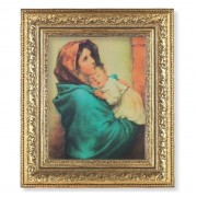 12 1/2" x 14 1/2" Ornate Gold Leaf Antique Frame with 8" x 10" Madonna of the Streets Print