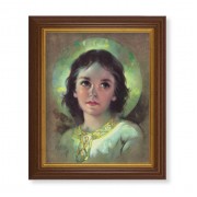 10 1/2" x 12 1/2" Walnut Finish Beveled Frame with 8" x 10" The Child Jesus Textured Art
