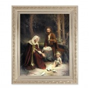10" x 12" Ornate Silver Frame with a Chambers: The Holy Family Print