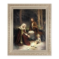 10" x 12" Ornate Silver Frame with a Chambers: The Holy Family Print