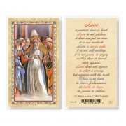 25pk - Love Is Patient - Saint Paul  Gold Stamped Laminated Holy Card  Pk 25