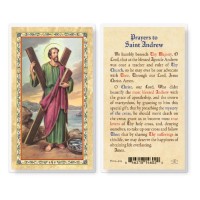 25pk - Saint Andrew  Gold Stamped Laminated Holy Card  Pk 25