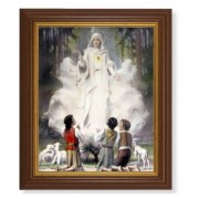 10 1/2" x 12 1/2" Walnut Finish Beveled Frame with 8" x 10" Our Lady of Fatima Textured Art 10 1/2" x 12 1/2" Walnut Finish Beveled Frame with 8" x 10" Our Lady of Fatima Textured Art