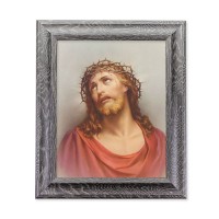 10 1/2" x 12 1/2" Grey Oak Finish Frame with an 8" x 10" Christ In Agony Print