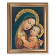 13 1/2" x 16 9/16" Gold Leaf Antique Finished Frame with 11" x 14" Our Lady of Good Counsel Textured Art
