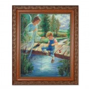 10" x 12" Ornate Wood Frame with an 8" x 10" Blanc: Guardian Angel with Boy Print