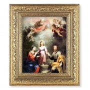 12 1/2" x 14 1/2" Ornate Gold Leaf Antique Frame with 8" x 10" Murillo: Heavenly and Earthly Trinities Print