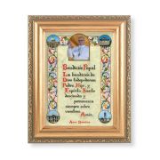 5.5" x 7" Antique Gold Frame with a Pope Francis Spanish Blessings Print