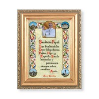 5.5" x 7" Antique Gold Frame with a Pope Francis Spanish Blessings Print