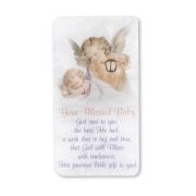 3 1/2" x 6 1/2" Guardian Angel with Lamp Image on Pearlized White Plaque