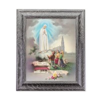 10 1/2" x 12 1/2" Grey Oak Finish Frame with an 8" x 10" Our Lady of Fatima Print