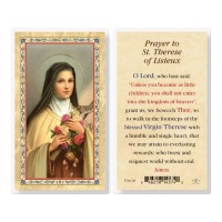 25pk - Saint Theresa  Gold Stamped Laminated Holy Card  Pk 25