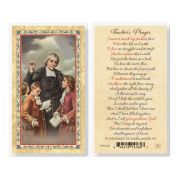 Teachers Prayer J.B. Delasalle Laminated Holy Card. Inc. of 25