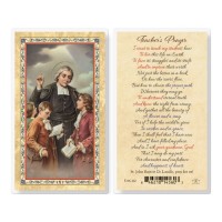 25pk - Teacher"s Prayer J.B. Delasalle Gold Stamped Laminated Holy Card  Pk 25