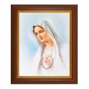 10 1/2" x 12 1/2" Walnut Finish Beveled Frame with 8" x 10" Immaculate Heart of Mary Textured Art 10 1/2" x 12 1/2" Walnut Finish Beveled Frame with 8" x 10" Immaculate Heart of Mary Textured Art