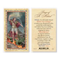 25pk - Prayer To Saint Michael  Gold Stamped Laminated Holy Card  Pk 25