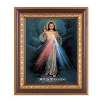 11 1/2" x 13 1/2" Cherry Frame with Gold Trim with an 8" x 10" Divine Mercy Print in Spanish 11 1/2" x 13 1/2" Cherry Frame with Gold Trim with an 8" x 10" Divine Mercy Print in Spanish