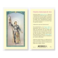 25pk - Novena a Santa Juana De Arco Laminated Holy Card Pk 25
