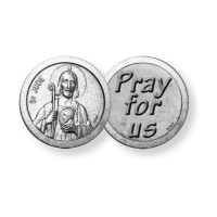 10pk - Saint Jude Desperate Cases with Pray for Us Pocket Coin (Sold in Inc. of 10)