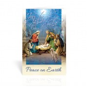 10pk - Nativity with a Drummer Boy and Shepherd Christmas Card  Sold in inc of 10