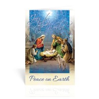 10pk - Nativity with a Drummer Boy and Shepherd Christmas Card Sold in inc of 10 10pk - Nativity with a Drummer Boy and Shepherd Christmas Card Sold in inc of 10