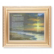 10 1/4" x 12 1/4" Satin Gold Frame with an 8" x 10" Footprints Print