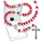 Garnet Ladder Rosary in a Plastic Hinged Box
