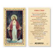 Anima Christi - Sacred Heart of Jesus Laminated Holy Card. Inc. of 25