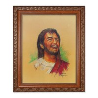 10" x 12" Ornate Wood Frame with an 8" x 10" Segura: Laughing Jesus Print