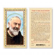 25pk - Prayer Saint Pio Of Pietrelcina Gold Stamped Laminated Holy Card  Pk 25