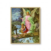 11" x 14" Gold Plaque Frame with a Guardian Angel Print