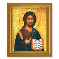 10" x 12" Gold Leaf Finish Beveled Frame with 8" x 10" Christ The Teacher Textured Art